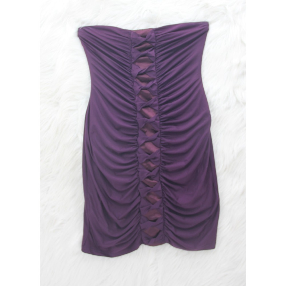 Body Central 90z Y2K Purple Strapless Dress Large Short Bodycon Fairy Grunge
